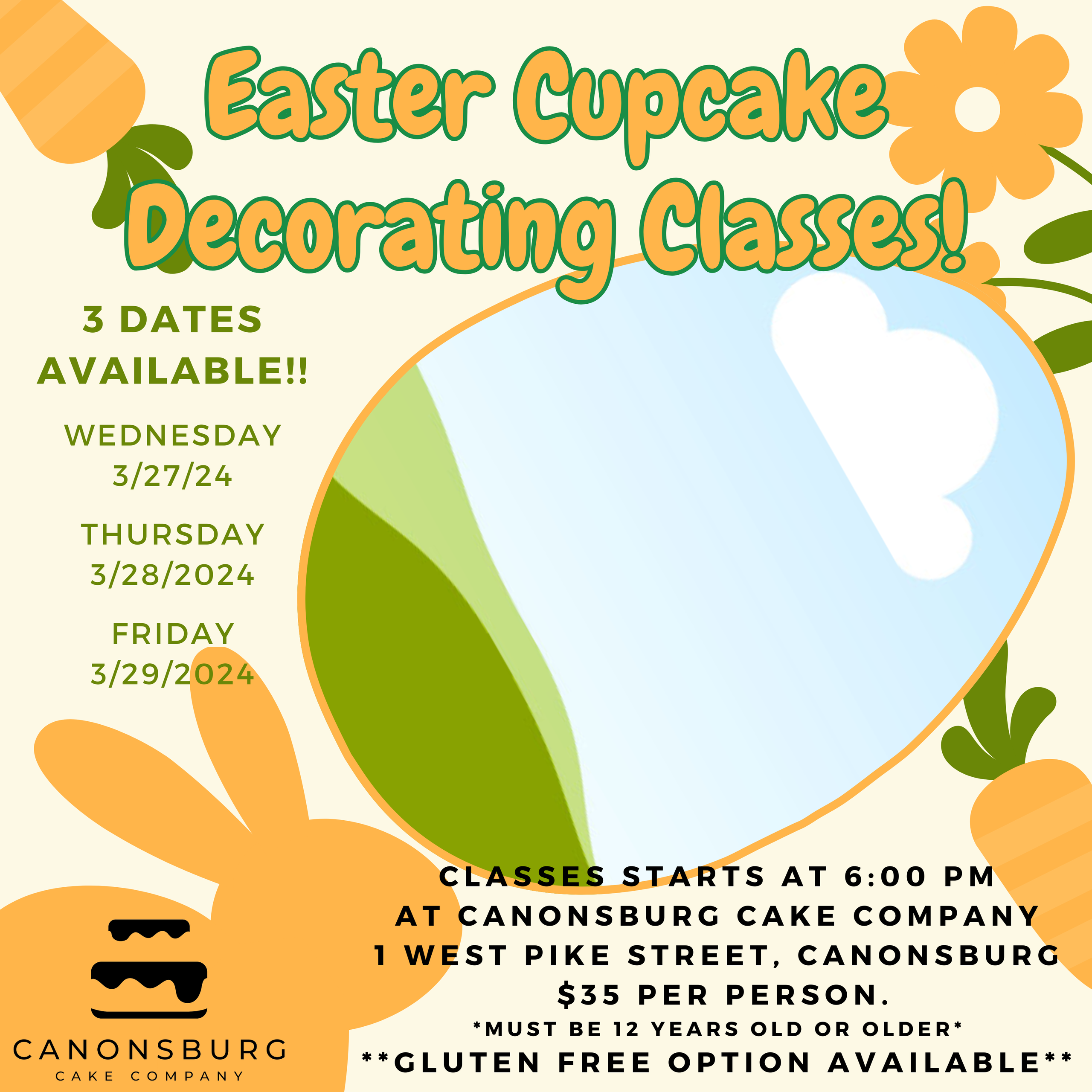 Thursday 3/28/24 Valentines Cupcake Class | Canonsburg Cake Company